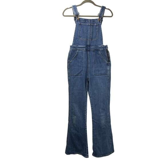 Madewell Women’s Medium Flea Market Flare Overalls in Rita Wash denim Jean f0343 - Picture 16 of 16